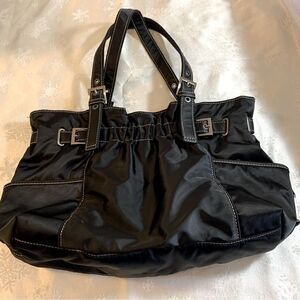 Large Kenneth Cole Nylon Handbag Shoulder Bag Black Gorgeous